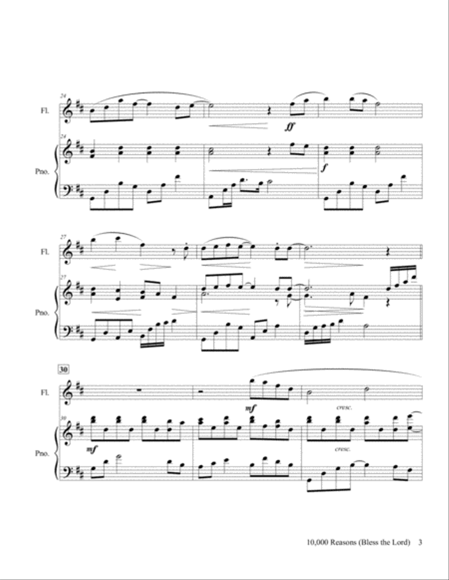 10,000 Reasons (Bless The Lord) Flute Solo scores gallery preview page 4