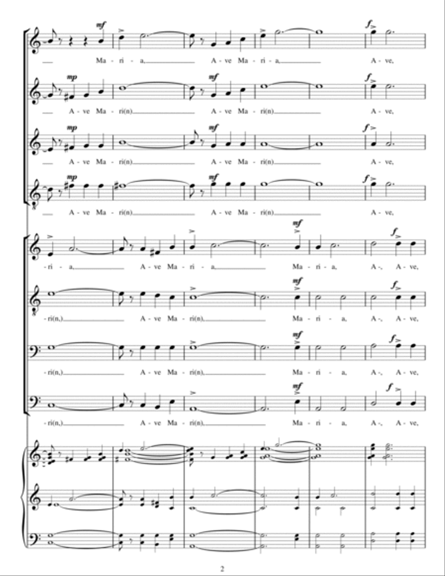 Ave Maria SSA scores gallery preview page 2
