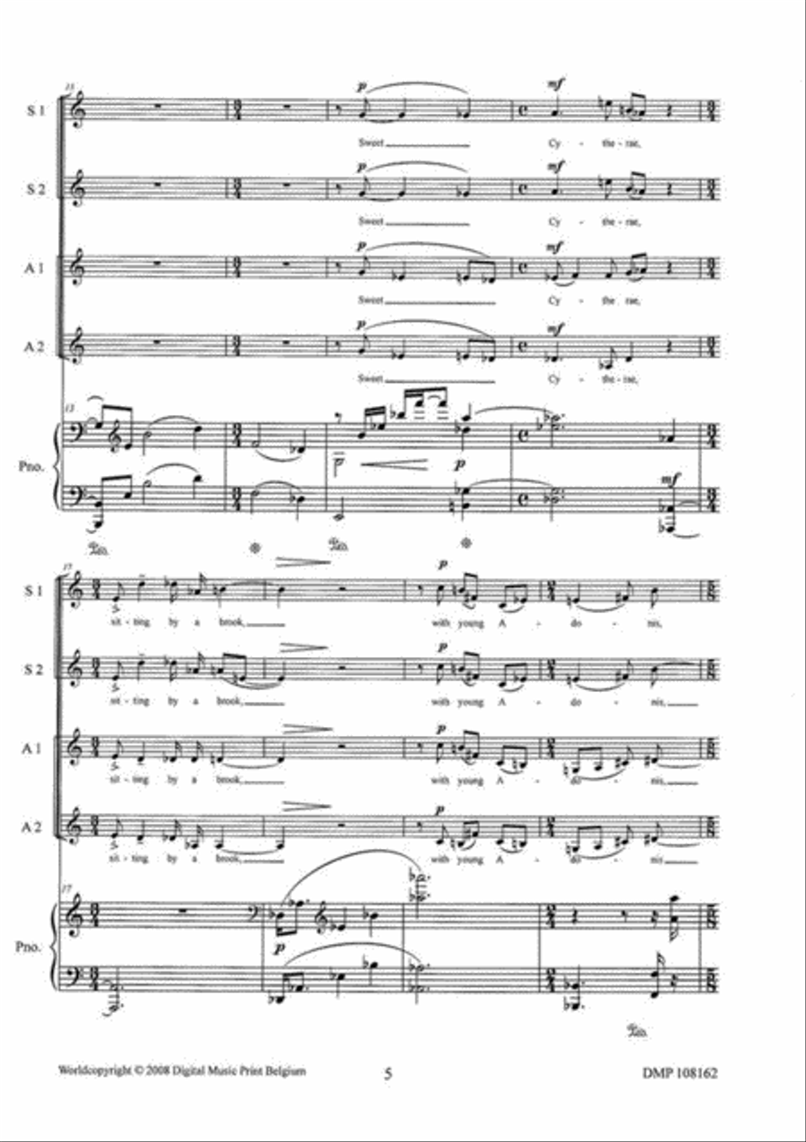 Cytherea and Adonis Cytherea and Adonis Unison Choir scores gallery preview page 4