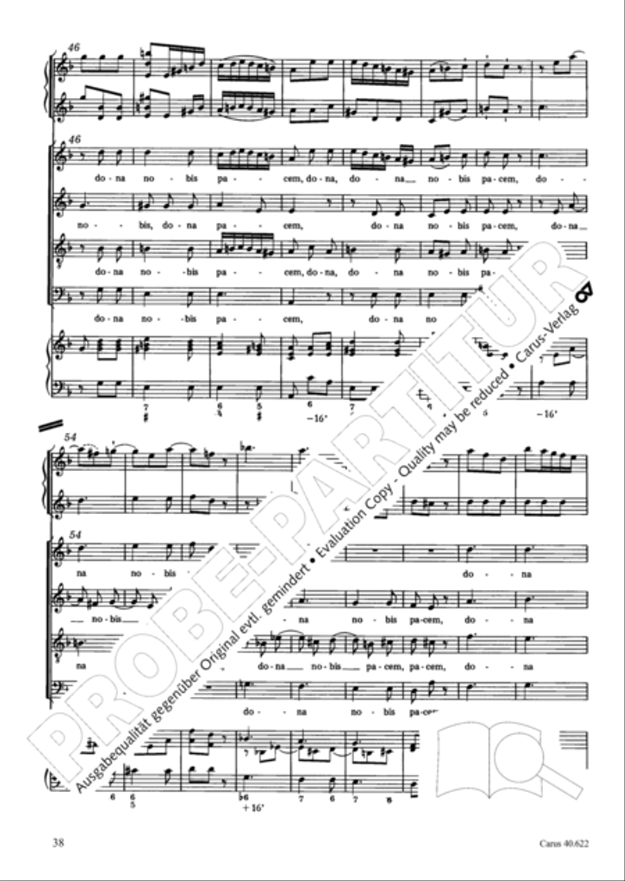 Missa brevis in D minor 4-Part scores gallery preview page 39