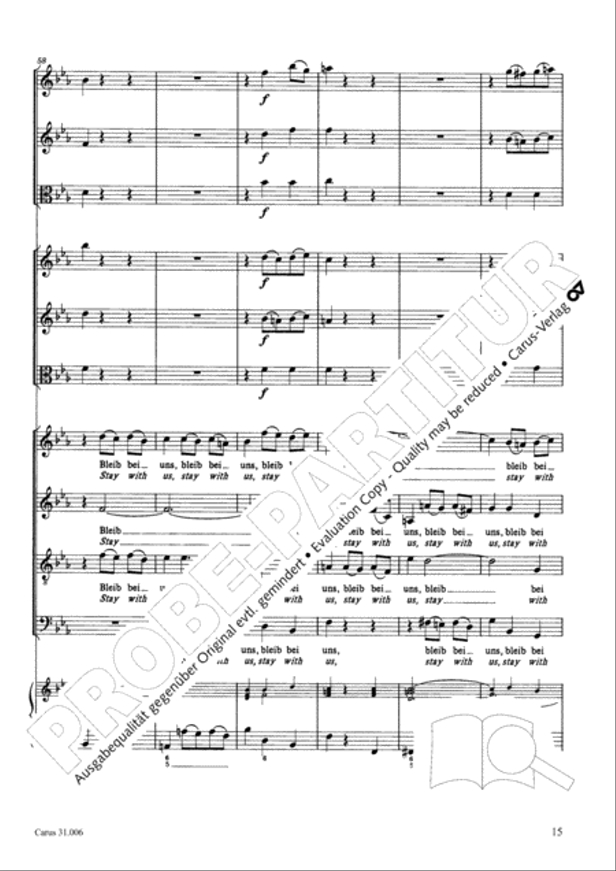 Stay with us, for it draws on toward evening (Bleib bei uns, denn es will Abend werden) 4-Part scores gallery preview page 16