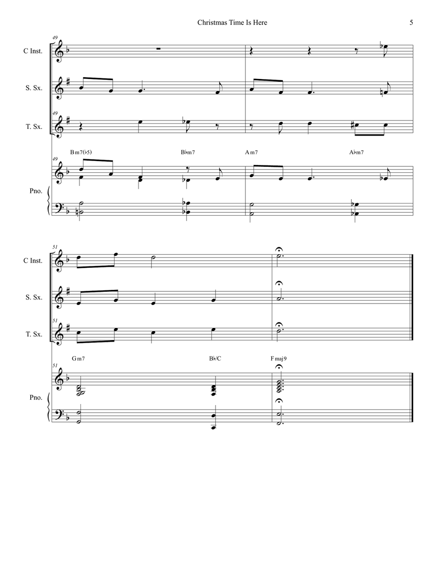 Christmas Time Is Here Woodwind Duet scores gallery preview page 5