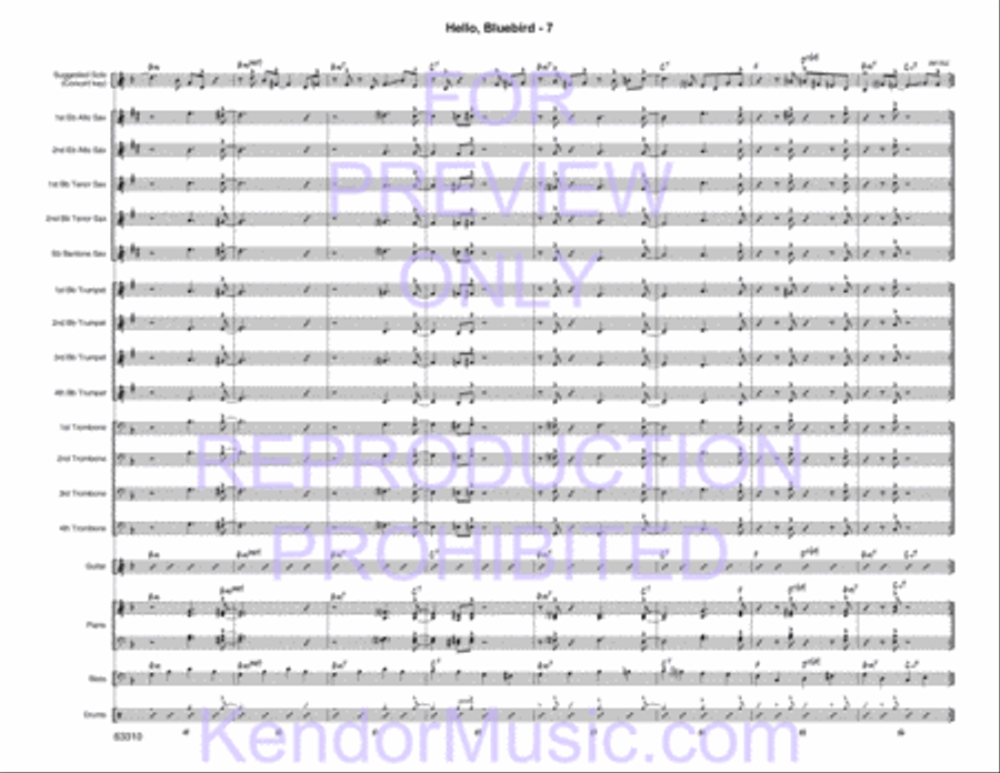 Hello, Bluebird (based on the chord changes to 'Bye Bye Blackbird' by Ray Henderson) image number null