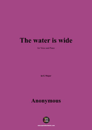 Anonymous-The water is wide,in G Major