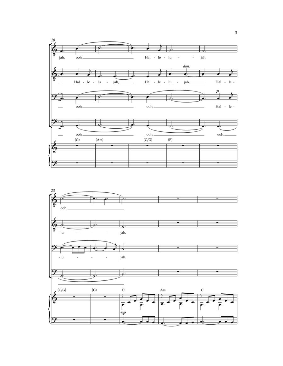 Hallelujah Hallelujah TTBB scores gallery preview page 3