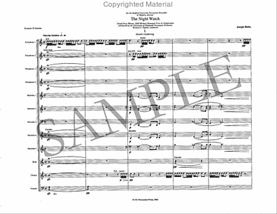 The Night Watch Percussion Ensemble scores gallery preview page 2