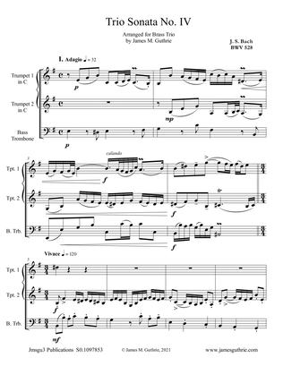 BACH: Trio Sonata No. 4 BWV 528 for Brass Trio