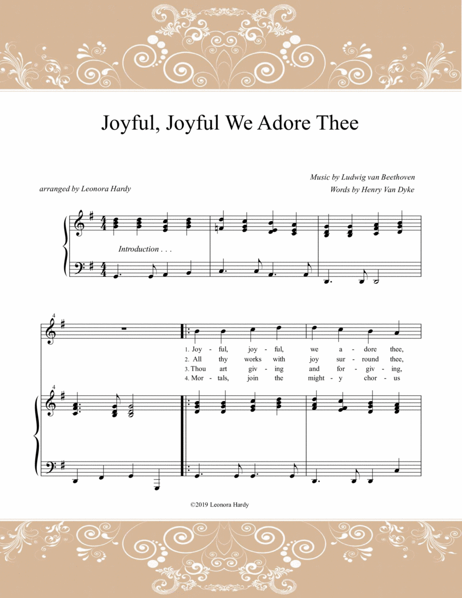 Joyful, Joyful We Adore Thee Voice scores gallery preview page 1