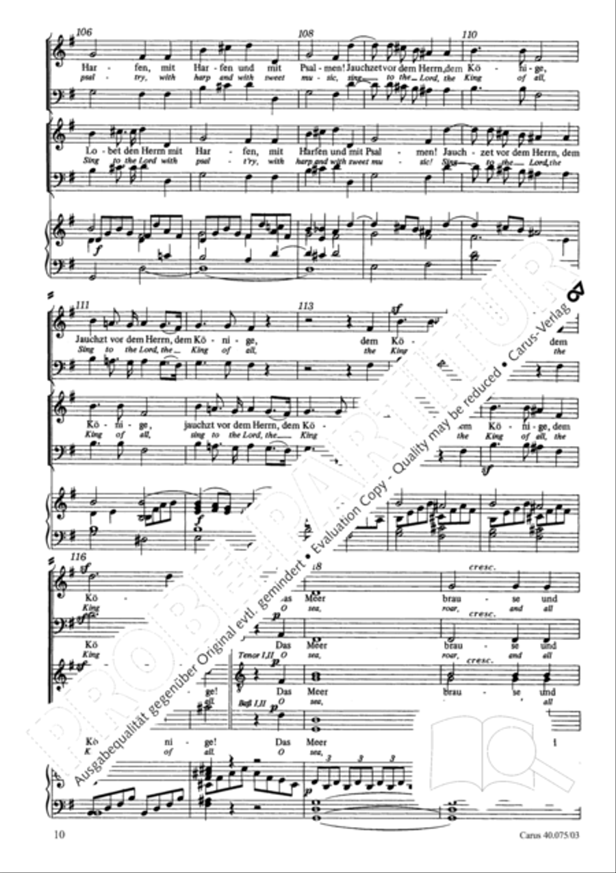 Psalm 98 (Der 98. Psalm) Psalm 98 (Der 98. Psalm) 4-Part scores gallery preview page 11