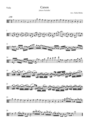 Canon - Johann Pachelbel (Wedding/Reduced Version) for Viola Solo