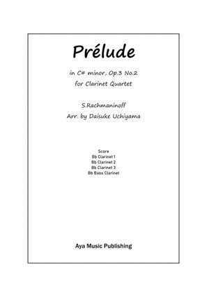 Book cover for Rachmaninoff Prelude in C# Minor for Clarinet Quartet