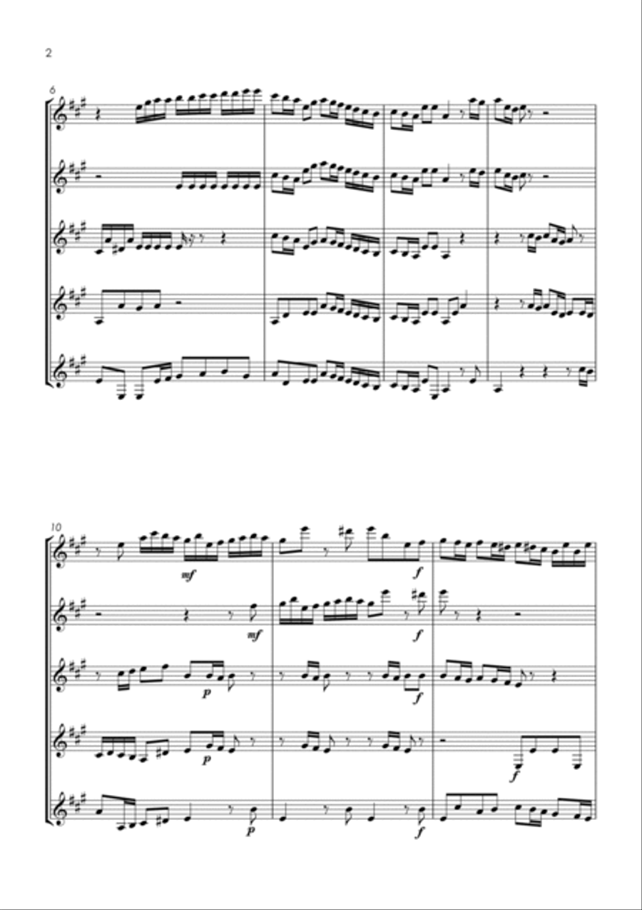 COMPLETE Clarinet Quintet Music Book - pack of 15 essential pieces: wedding, Christmas, baroque Clarinet Quintet scores gallery preview page 6