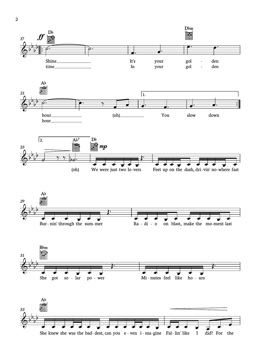 Golden Hour Golden Hour Piano scores gallery preview page 2