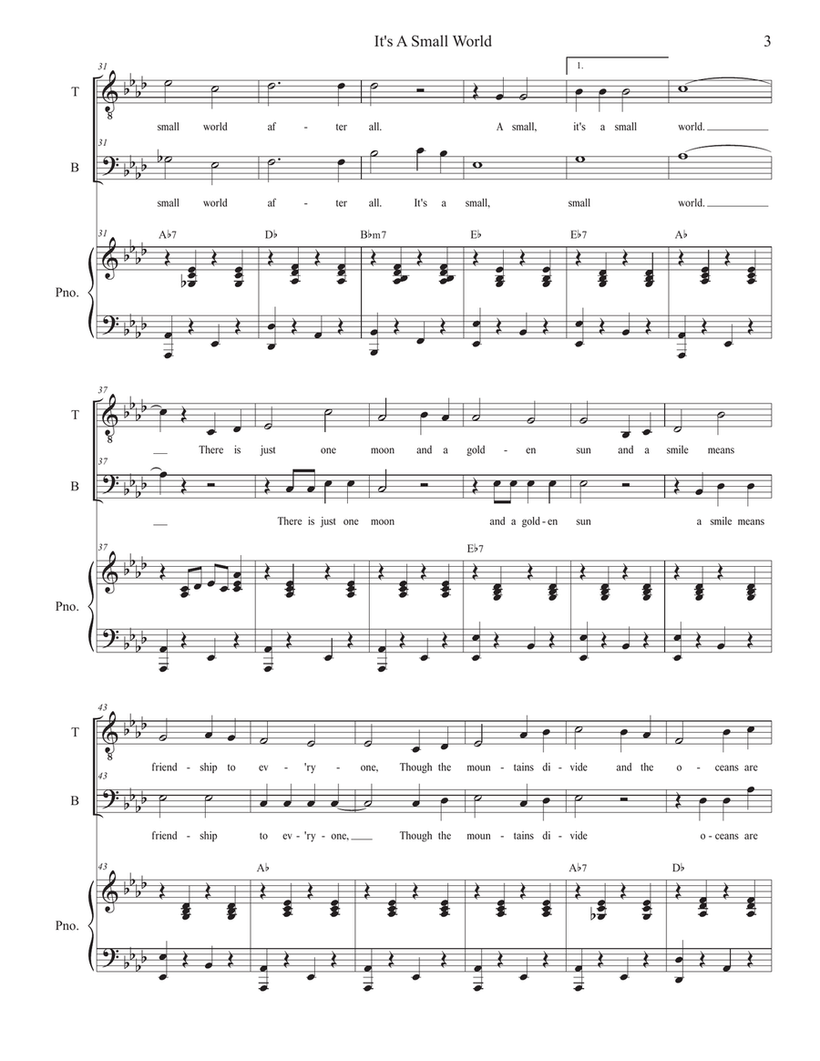 It's A Small World Tenor Voice scores gallery preview page 3
