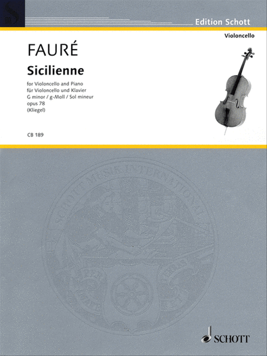 Sicilienne Op. 78 in G minor Piano Accompaniment scores gallery preview page 1