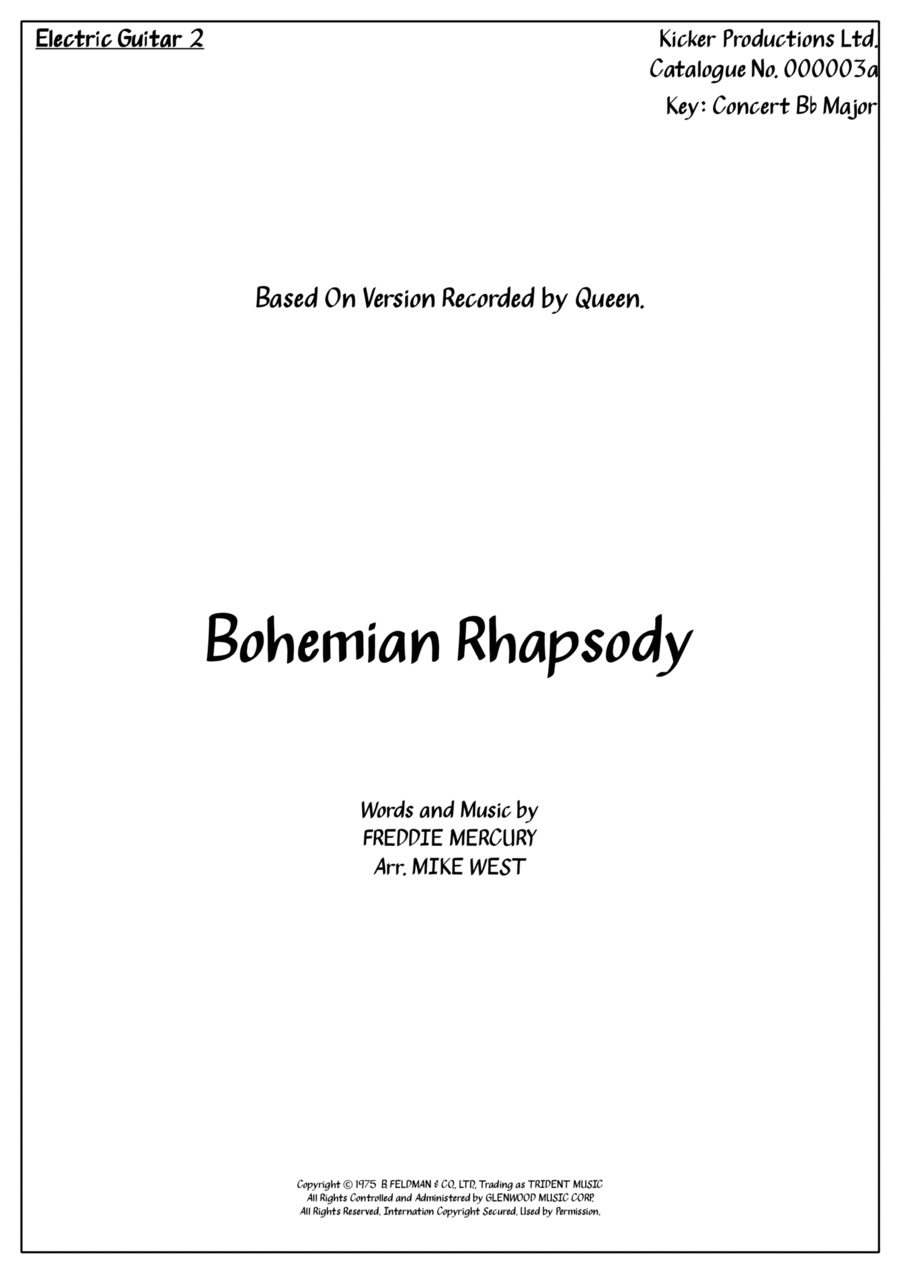 Bohemian Rhapsody Guitar Solo scores gallery preview page 1