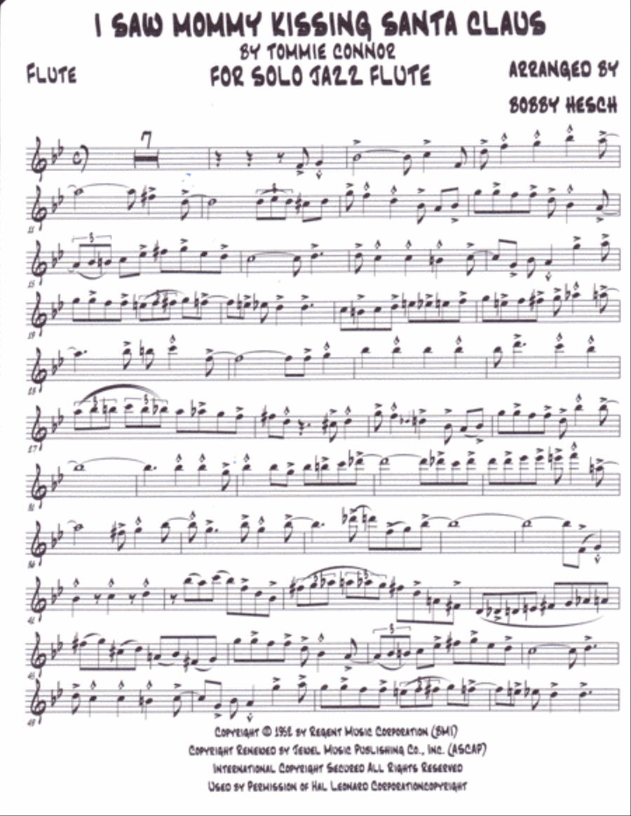 I Saw Mommy Kissing Santa Claus Flute Solo scores gallery preview page 2