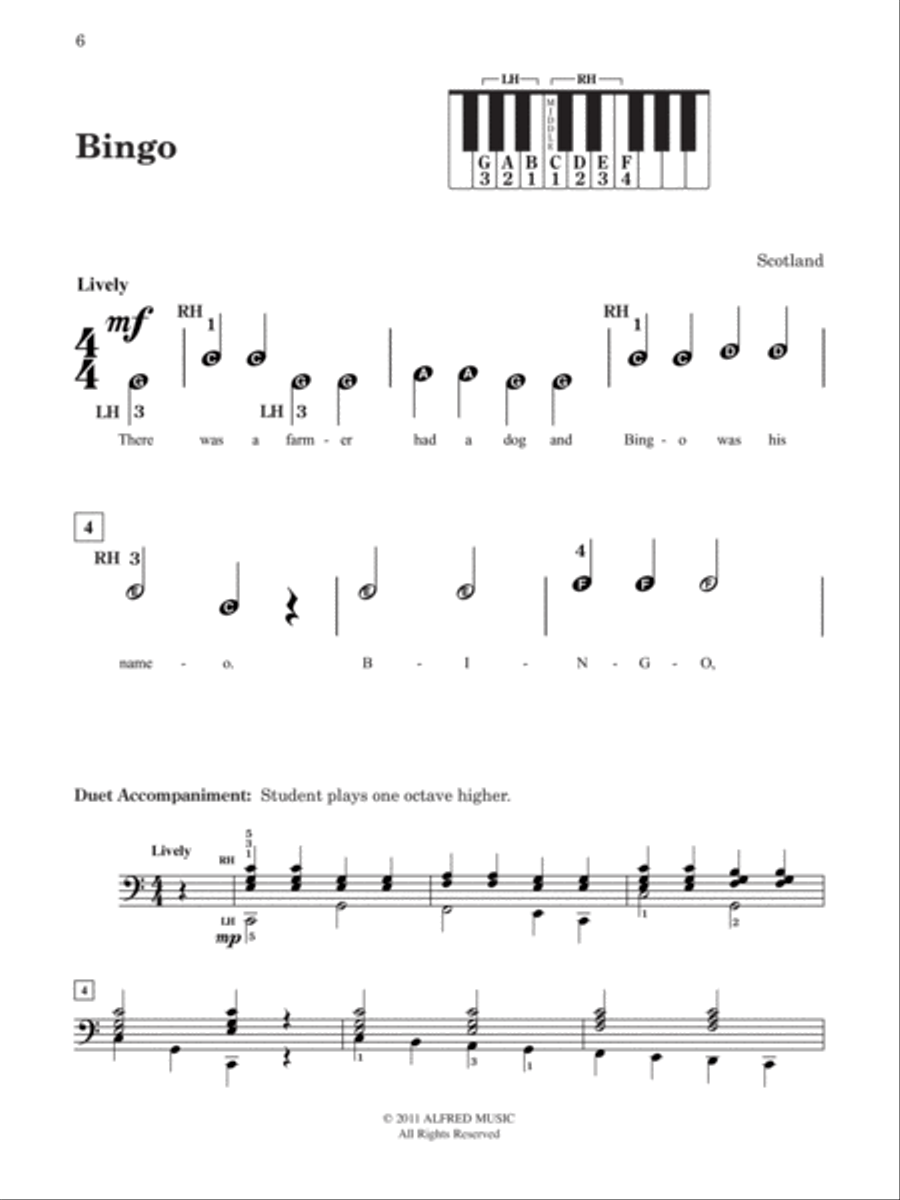 Pre-Reading Book of Favorites Easy Piano scores gallery preview page 3