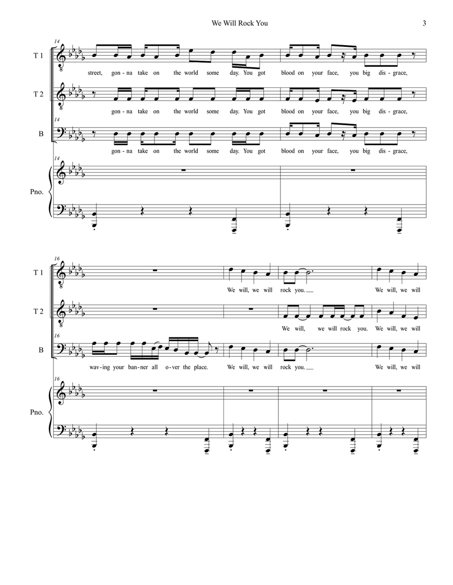 We Will Rock You 3-Part scores gallery preview page 3