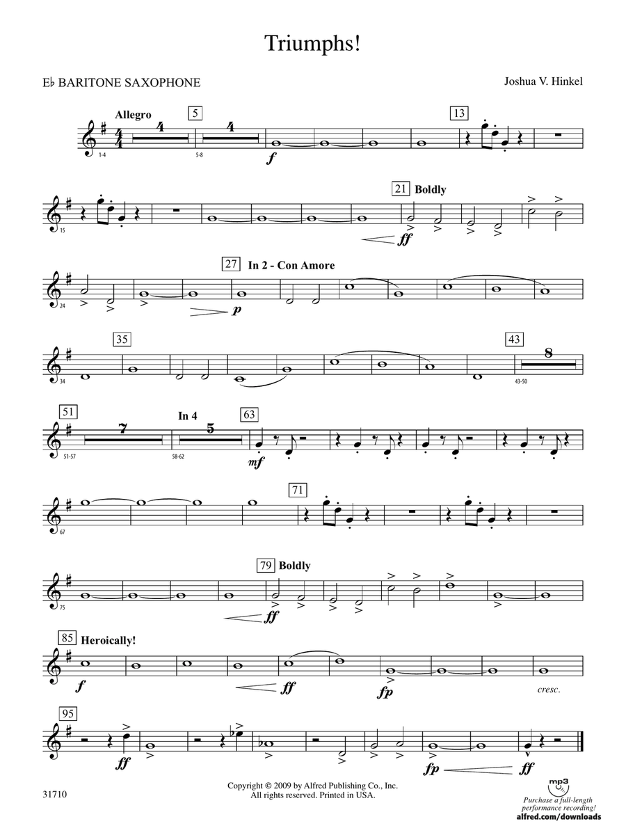 Triumphs!: E-flat Baritone Saxophone