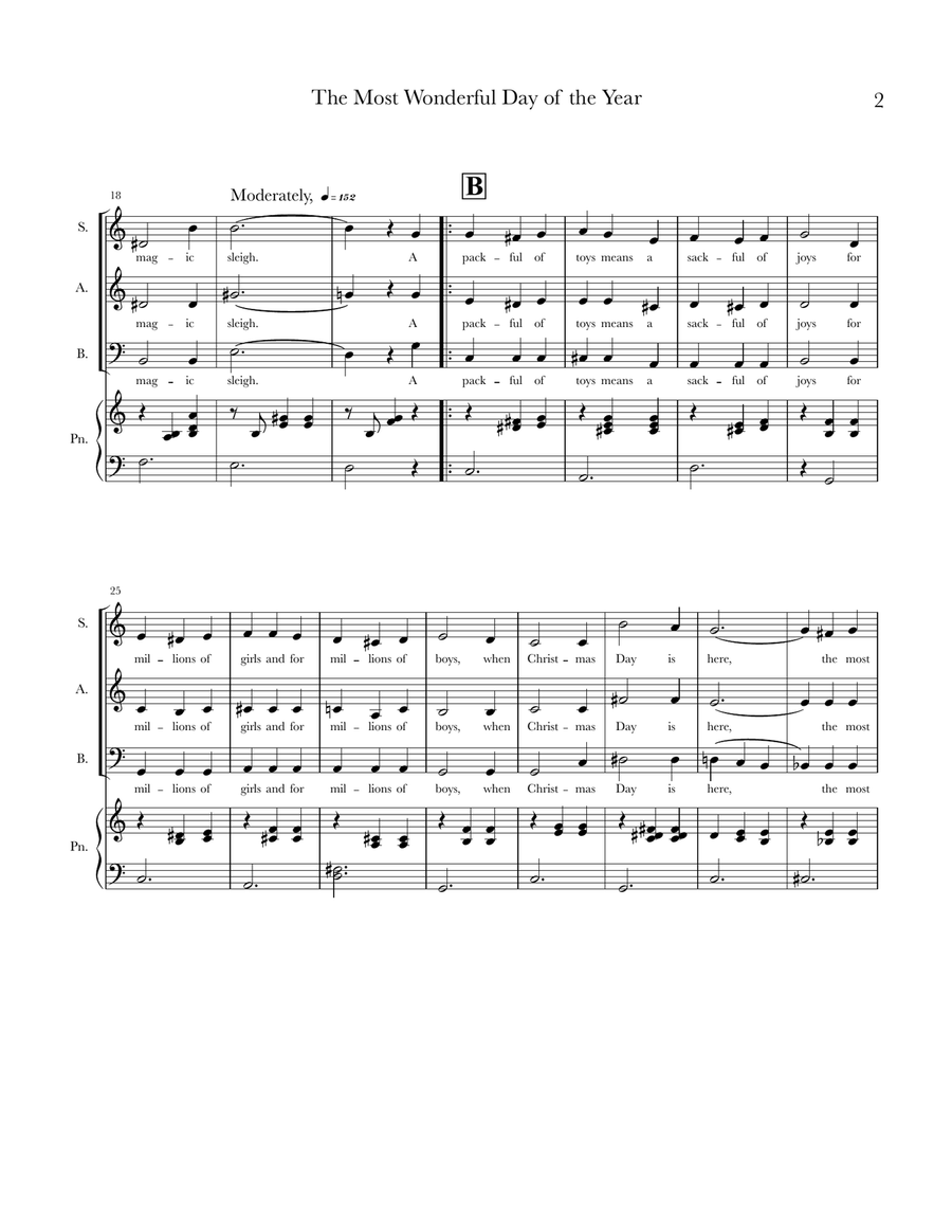 The Most Wonderful Day Of The Year 3-Part scores gallery preview page 2