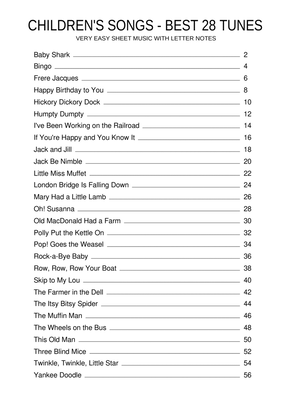 Children Sheet Music Collection - 28 Songs [VERY EASY]