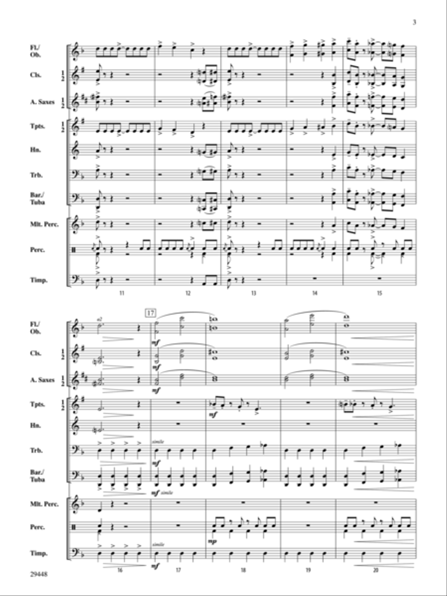 Drive (Conductor's Score) Concert Band scores gallery preview page 3