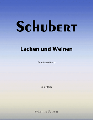Book cover for Lachen und Weinen, by Schubert, in B Major
