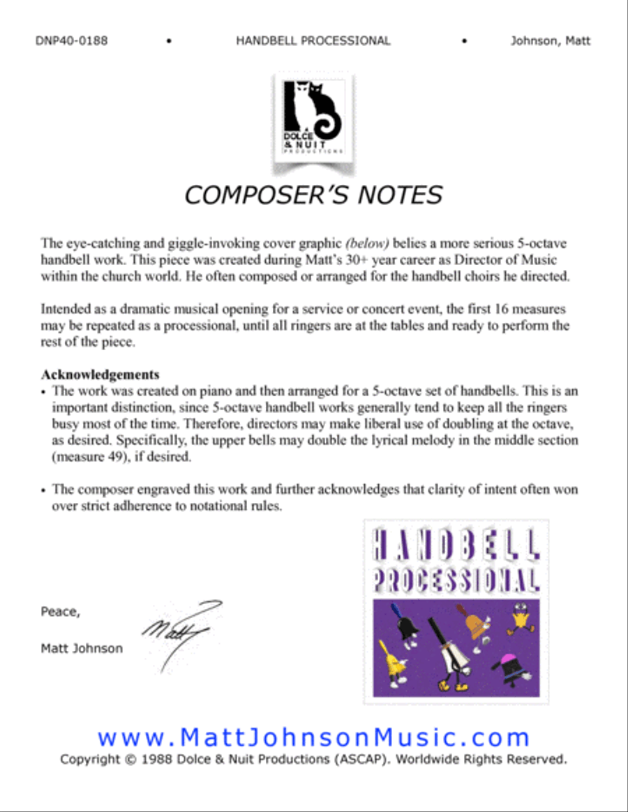 Handbell Processional ~ 5 octave handbell choirs - REPRODUCIBLE 5-Octaves scores gallery preview page 2
