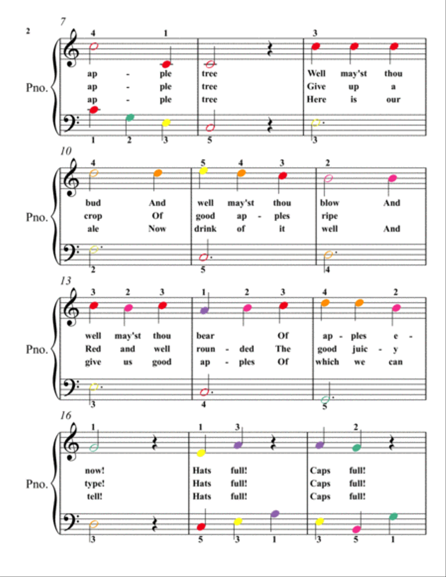 Here's To Thee Old Christmas Tree Old Apple Tree Easy Piano Sheet Music ...