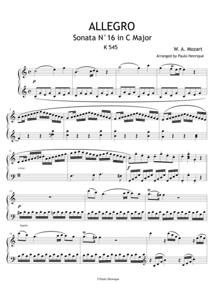Allegro - Piano Sonata 16 in C Major - K 545 image number null