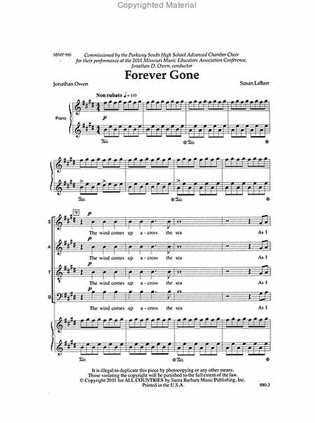 Forever Gone - SATB Octavo image number null