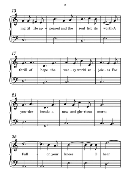O Holy Night Large Print Easy Piano Solo image number null