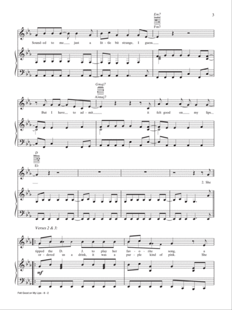 Felt Good On My Lips Piano, Vocal, Guitar scores gallery preview page 2