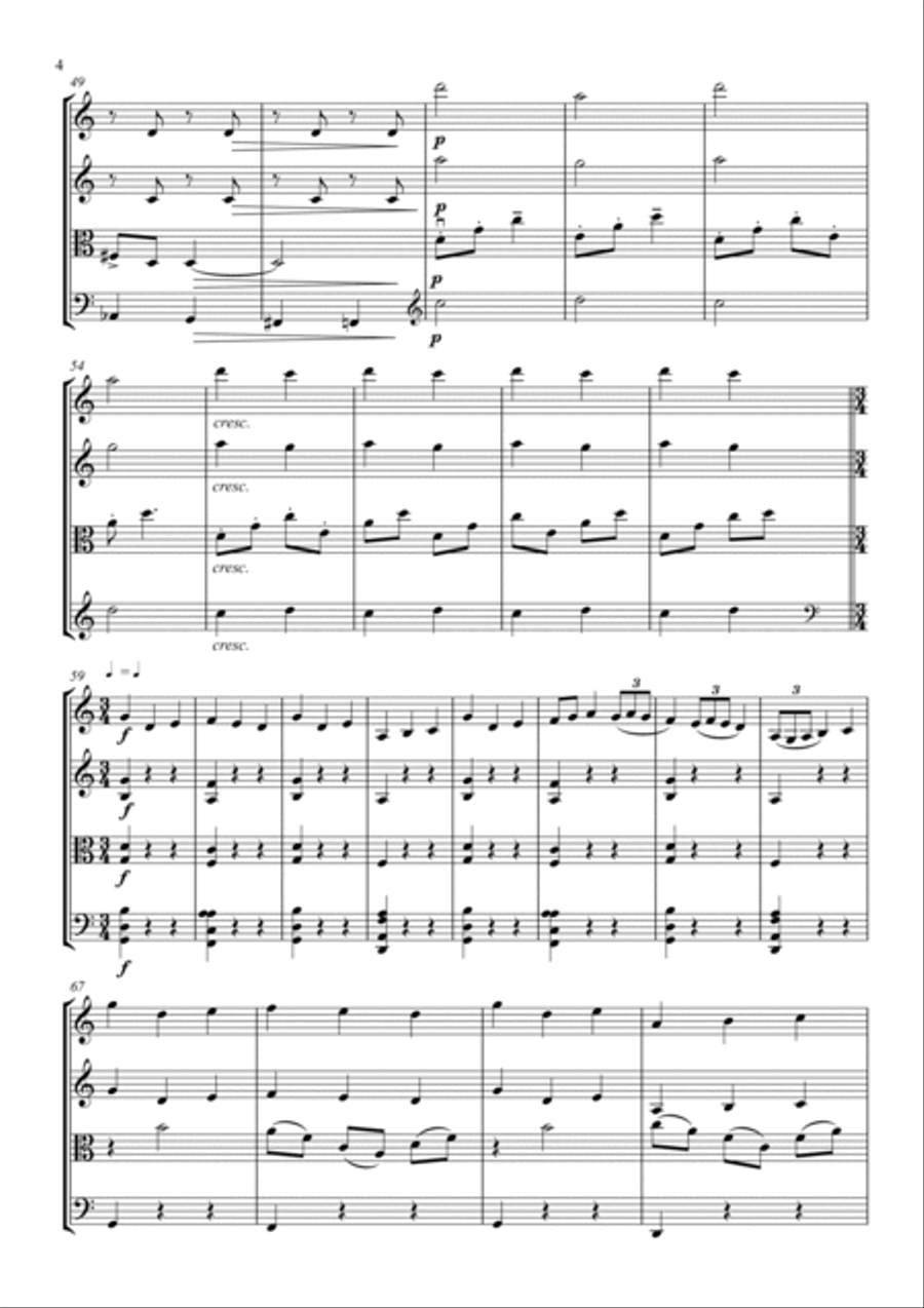 Jupiter (from 'The Planets' suite) String Quartet scores gallery preview page 4