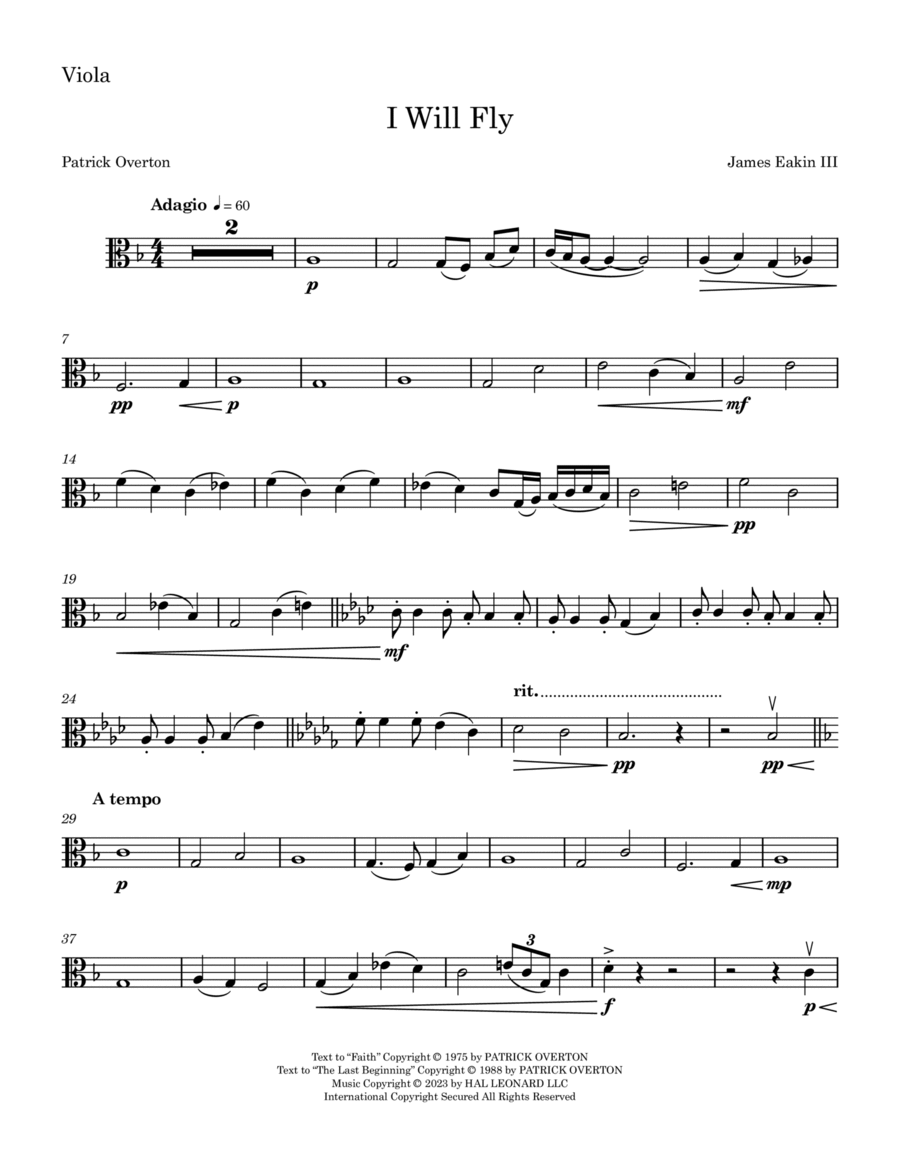 I Will Fly - Viola Choir scores gallery preview page 1