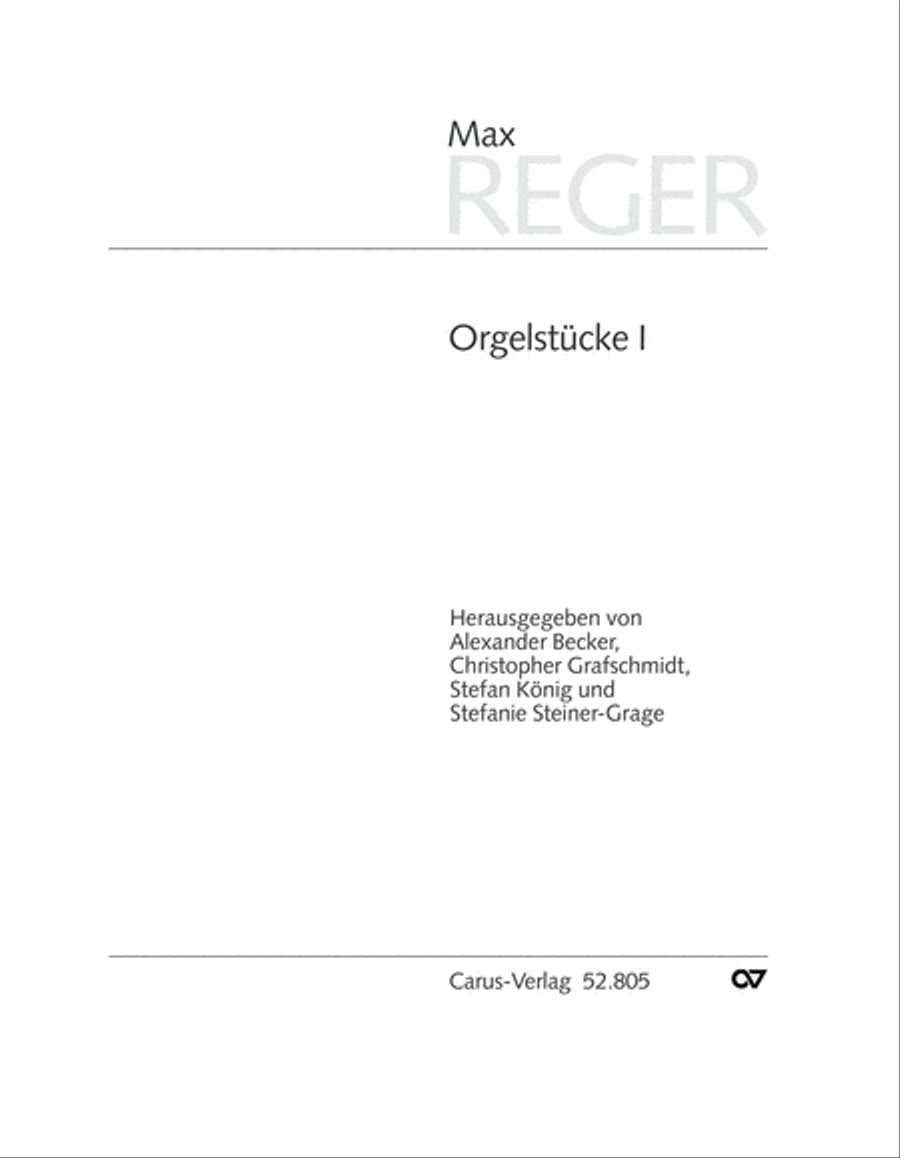 Reger Edition of Work, vol. I/5: Organ pieces I