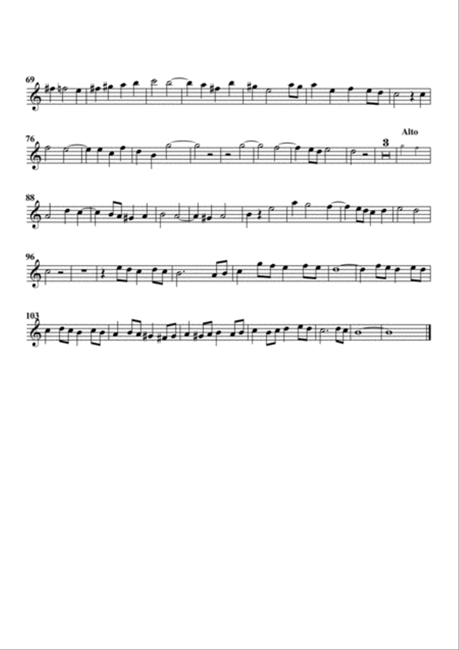 Aus der Tiefe Not schrei ich zu dir from Klavieruebung III, BWV 686 (arrangement for 6 recorders) Recorder scores gallery preview page 6