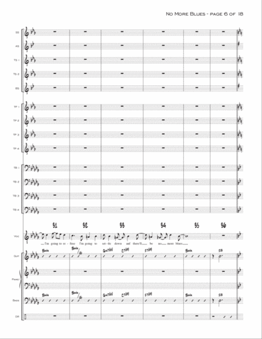 Chega De Saudade (no More Blues) Jazz Ensemble scores gallery preview page 6