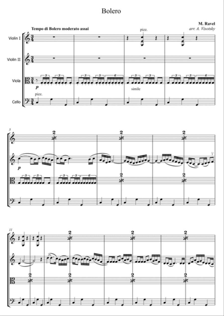 Bolero String Quartet scores gallery preview page 2