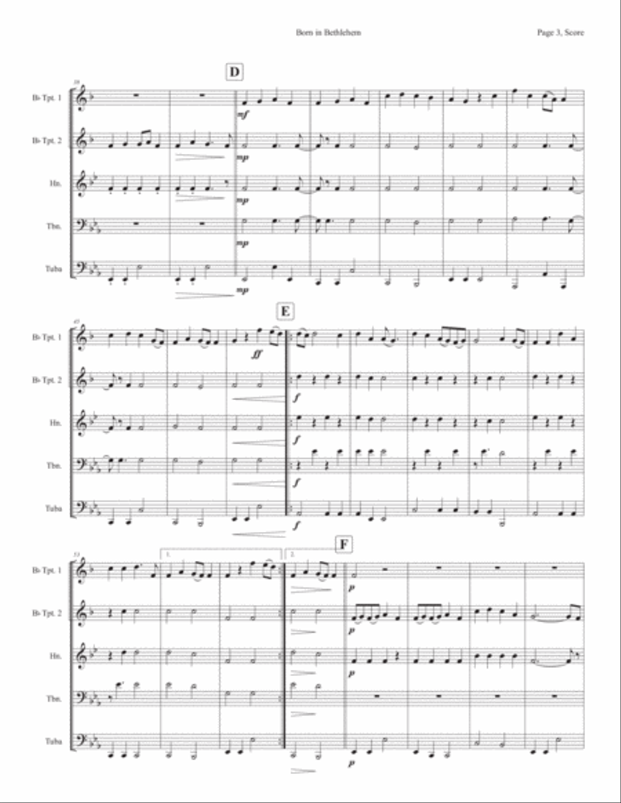 Born In Bethlehem Horn scores gallery preview page 3