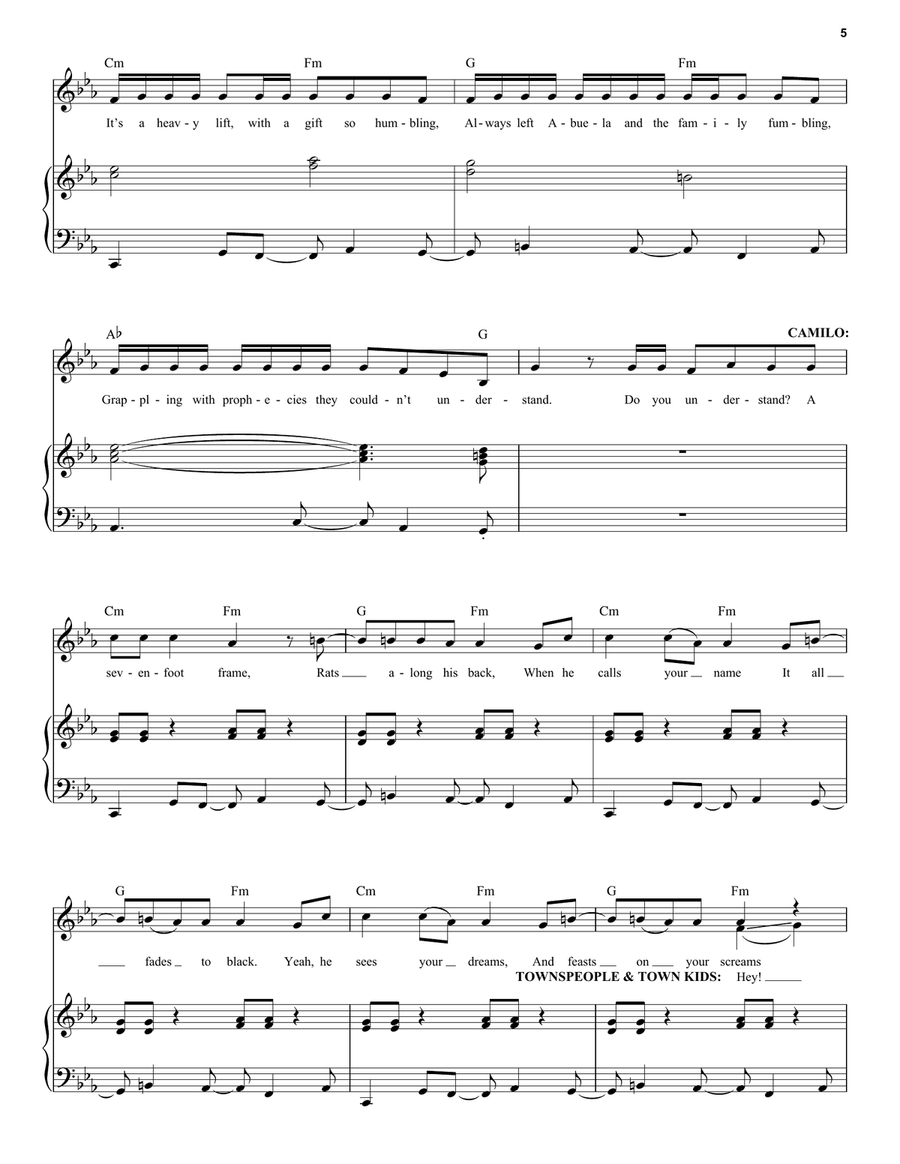 We Don't Talk About Bruno (from Encanto) Voice scores gallery preview page 5