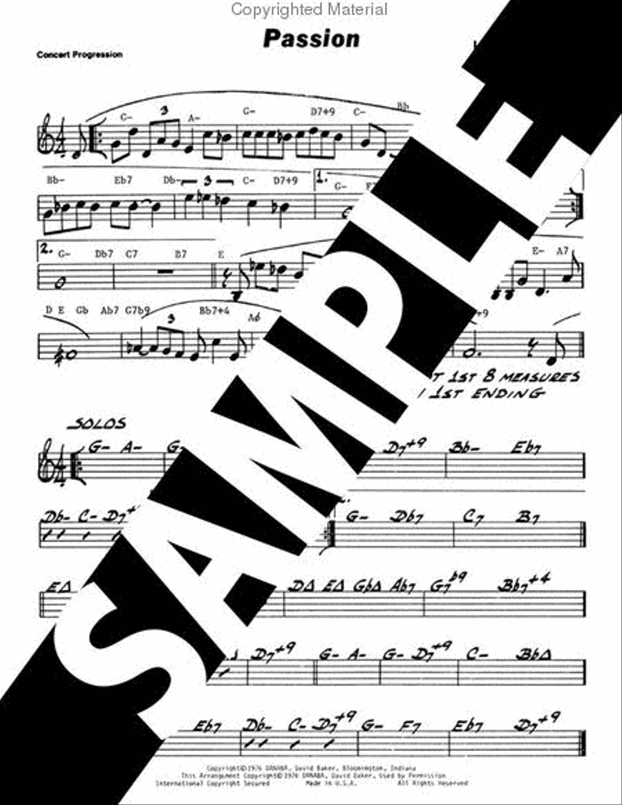 Volume 10 - David Baker Alto Saxophone scores gallery preview page 3