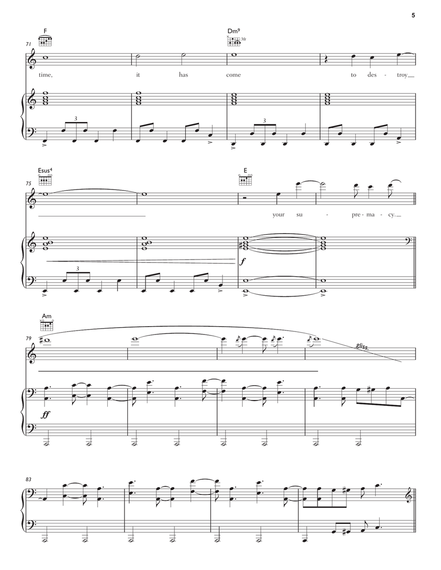 Supremacy Piano, Vocal, Guitar scores gallery preview page 5