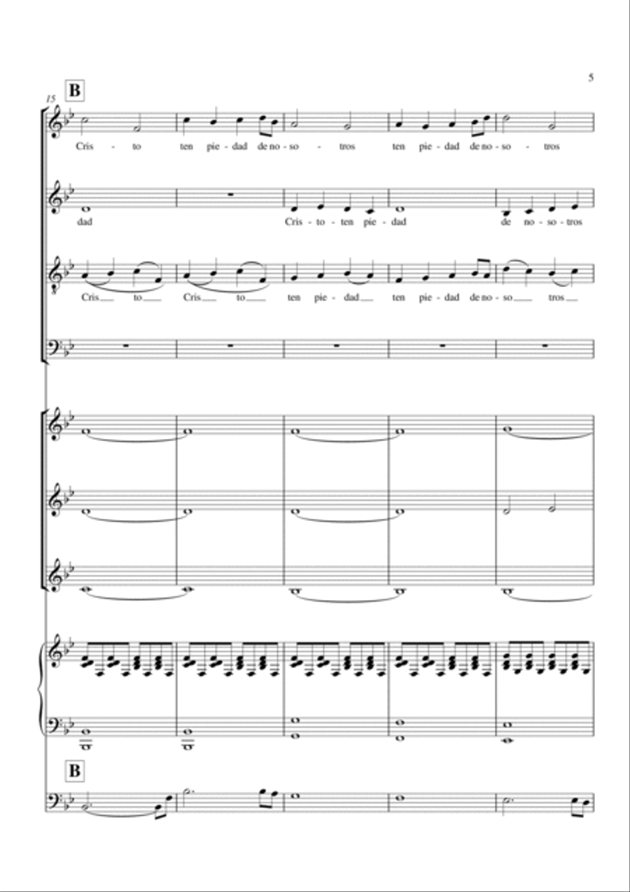 Señor ten piedad - Juan Carlos Guerra Gonzalez Choir scores gallery preview page 5