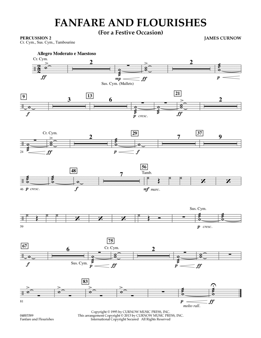 ○ 吹奏楽楽譜 James Curnow / 式典のためのファンファーレ