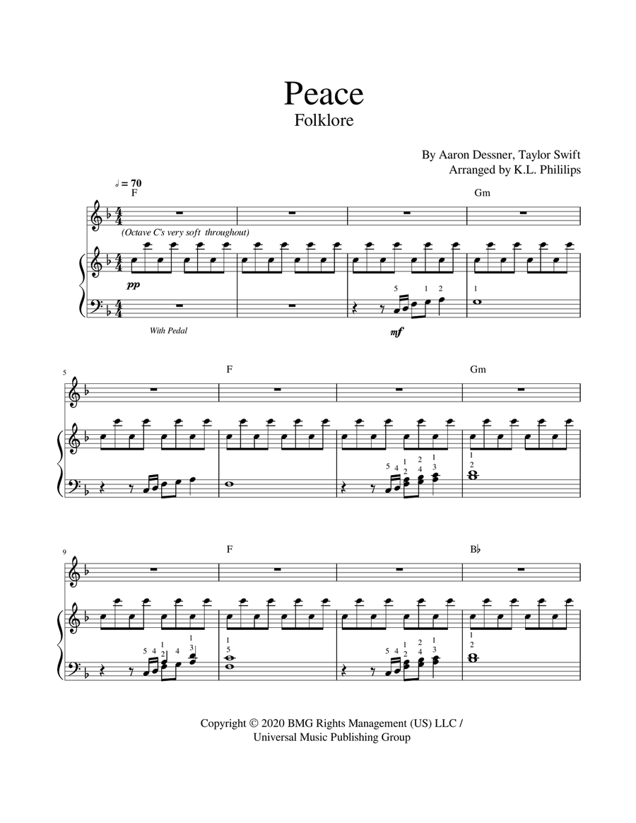 Peace Peace Piano, Vocal scores gallery preview page 2