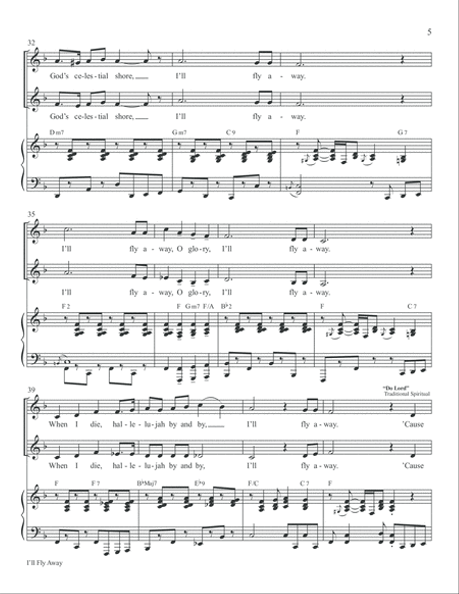 I'll Fly Away Voice scores gallery preview page 5