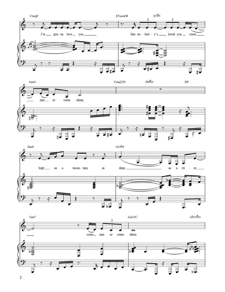 Come Rain Or Come Shine Piano, Vocal, Guitar scores gallery preview page 2