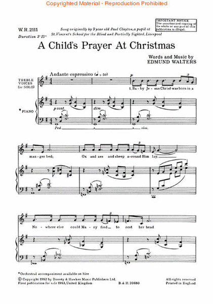 A Child's Prayer at Christmas